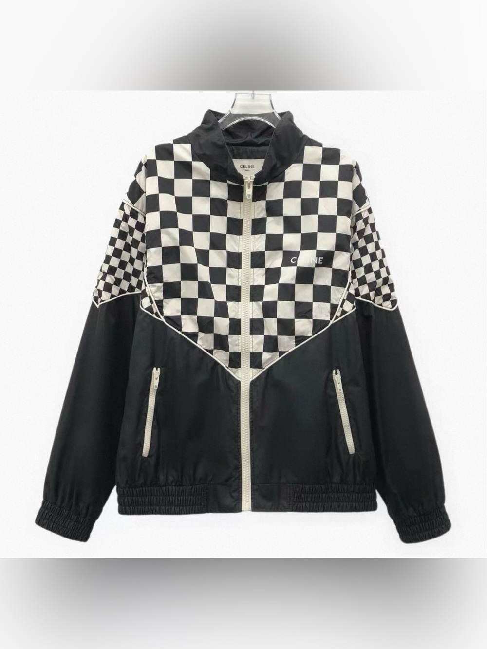 🚩steal Celine Black & White Checkerboard Zip Jacket